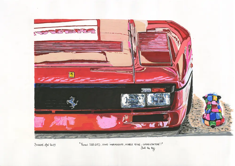 ferrari-288-gto-sono-innamorato-grazie-mile-commendatore — Ferrari 288 GTO - sono innamorato grazie mile commendatore — BIXHOPE ART