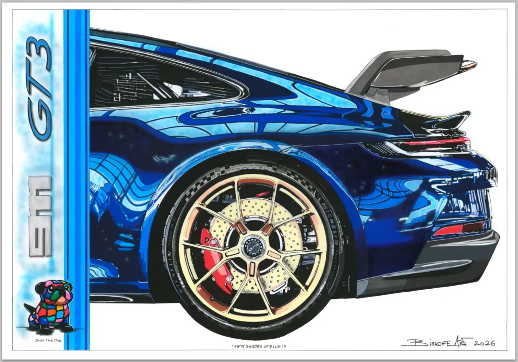 Tableau déco Porsche 911 - Fifty Shades of Blue par l'artiste Bixhope Art.